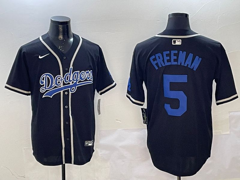 Men Los Angeles Dodgers #5 Freeman Black Fashion Game 2025 Nike MLB Jersey style 3
